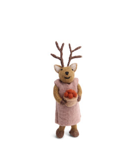Small Brown Girly Deer with Berries